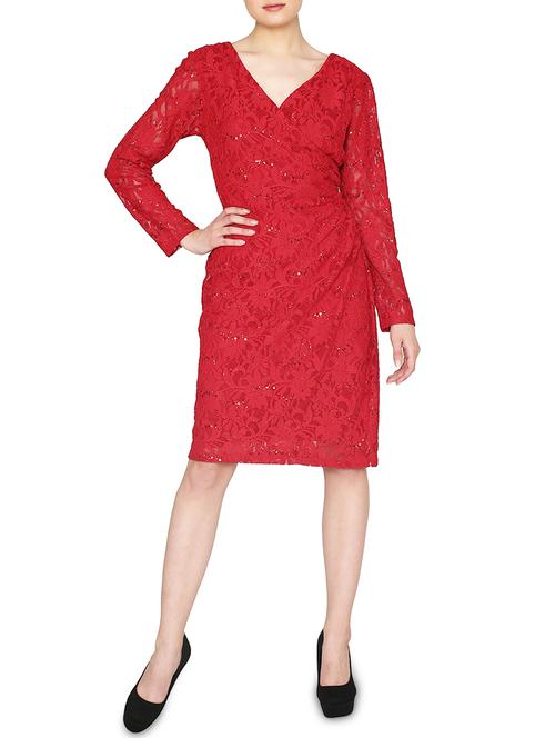 sequined laced sheath dress - 15941202 - Very Small Image - 1