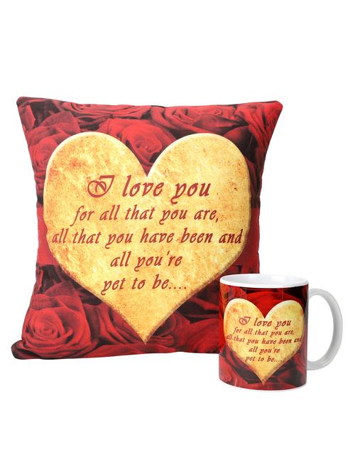 one 12x12 inch love cushion and one love mug. - 15941951 - Very Small Image - 1