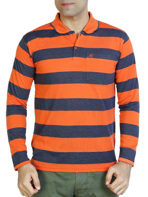 orange striped pocket t-shirt - 15942768 - Very Small Image - 1