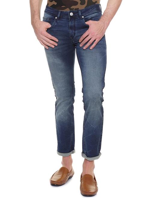 blue cotton blend washed jeans - 15943327 - Very Small Image - 1