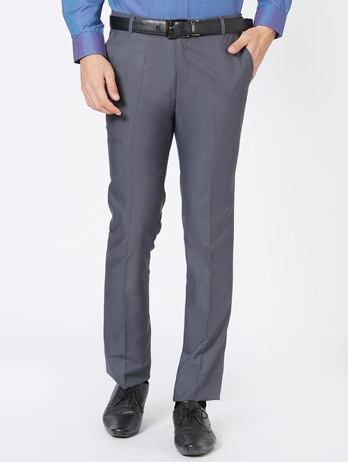 blue polyester blend flat front formal trouser - 15943807 - Very Small Image - 1