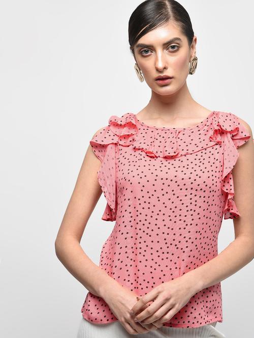 ruffle detail polka dots top - 15943873 - Very Small Image - 1
