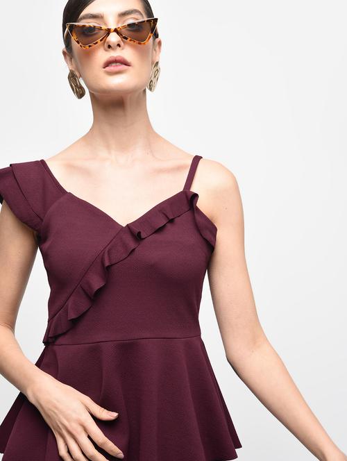 ruffle detail peplum top - 15943891 - Very Small Image - 1