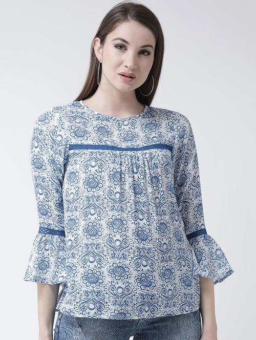 lace insert floral top - 15944614 - Very Small Image - 1