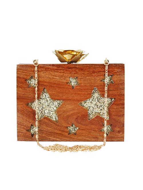 brown wood box clutch - 15945478 - Very Small Image - 1