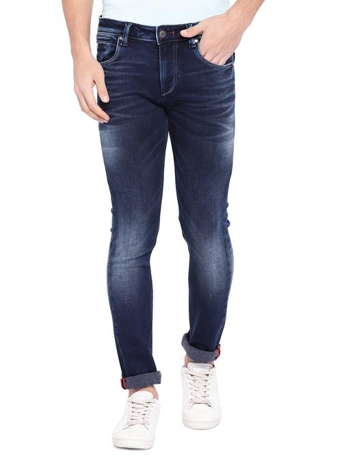 blue cotton plain jeans - 15945514 - Very Small Image - 1