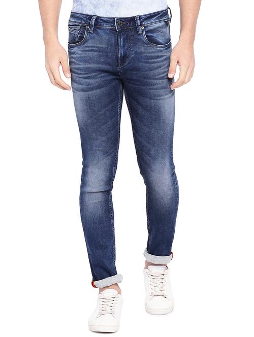 blue cotton washed jeans - 15945526 - Very Small Image - 1