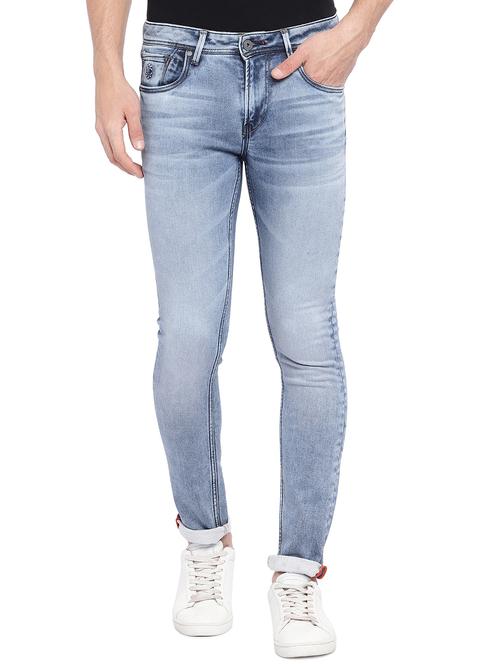 blue cotton washed jeans - 15945531 - Very Small Image - 1