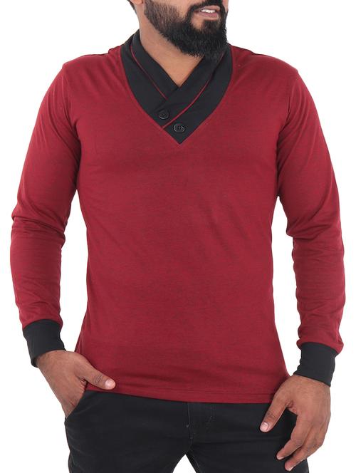 maroon cotton t-shirt - 15946204 - Very Small Image - 1