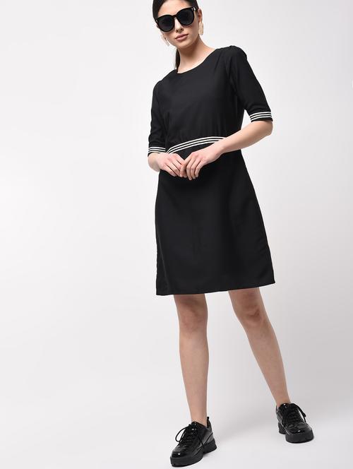 contrast laced a-line dress - 15946346 - Very Small Image - 1