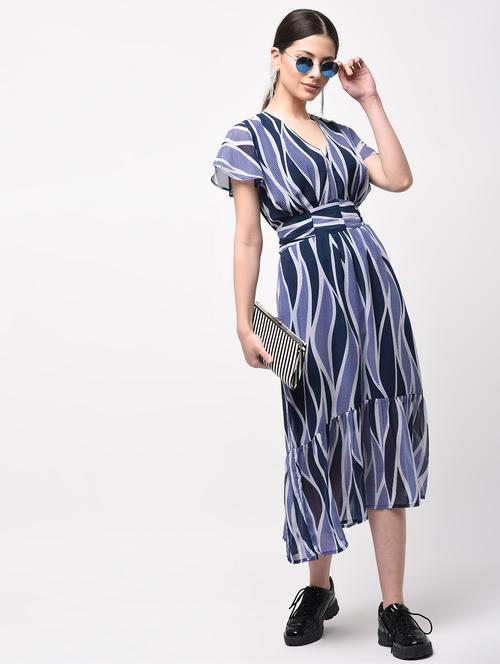 tie back ruffle detail a-line dress - 15946352 - Very Small Image - 1