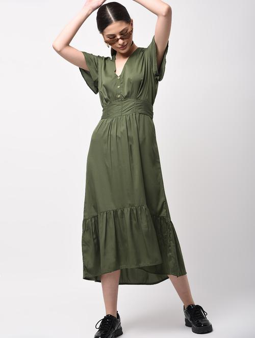 tie back ruffle detail a-line dress - 15946354 - Very Small Image - 1