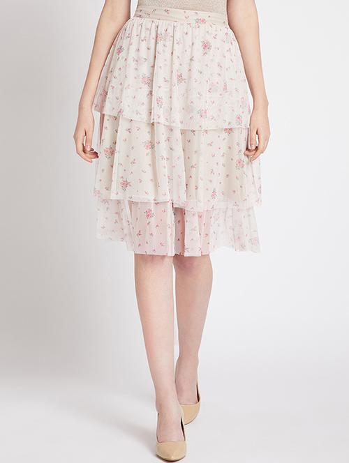 floral layered ruffled skirt - 15947037 - Very Small Image - 1