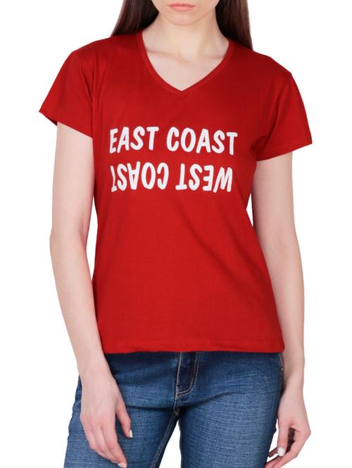letter print v-neck tee - 15947105 - Very Small Image - 1