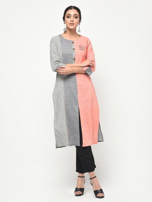 embroidered straight kurta - 15947182 - Very Small Image - 1