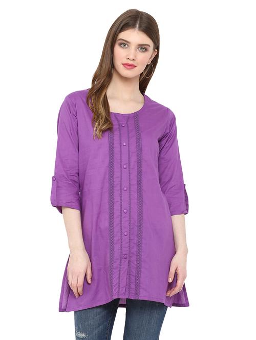 lace detail straight kurta - 15947380 - Very Small Image - 1