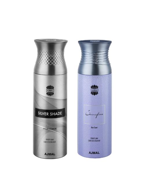 ajmal silvershade & sacrificeher deodorants for men & women pack of 2 - 15949644 - Very Small Image - 1