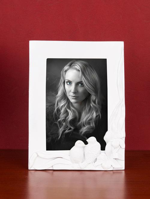 personalized resin white rectangle shaped photo frame by golden peacock - 15950012 - Very Small Image - 1
