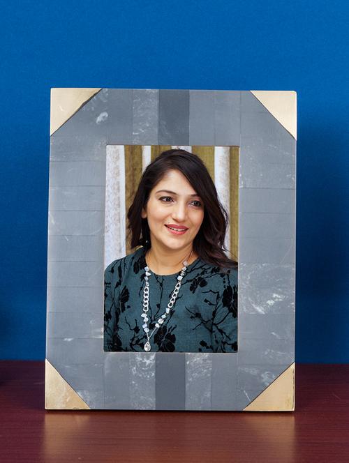 personalized dray grey rectangle photo frame by golden peacock - 15950020 - Very Small Image - 1