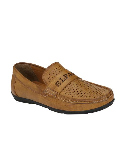 tan leatherette slip on loafers - 15950112 - Very Small Image - 1