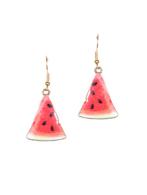 red metal drop earring - 15950186 - Very Small Image - 1