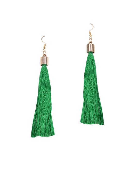 green metal drop earring - 15950206 - Very Small Image - 1
