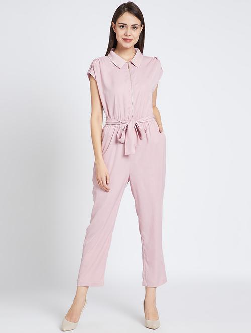shirt collar cap sleeves jumpsuit - 15950659 - Very Small Image - 1