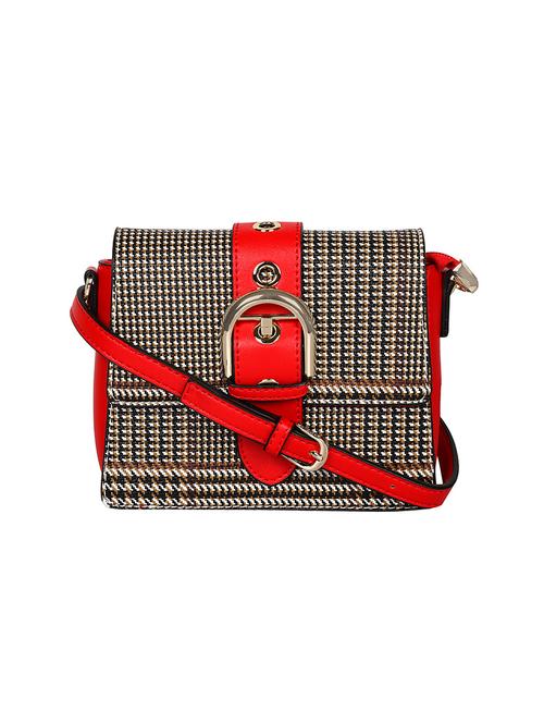 red leatherette (pu) regular sling bag - 15950859 - Very Small Image - 1