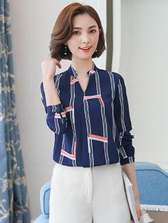 curved hem striped top - 15951038 - Very Small Image - 1