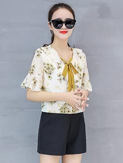 tie up floral ruffled top - 15951083 - Very Small Image - 1