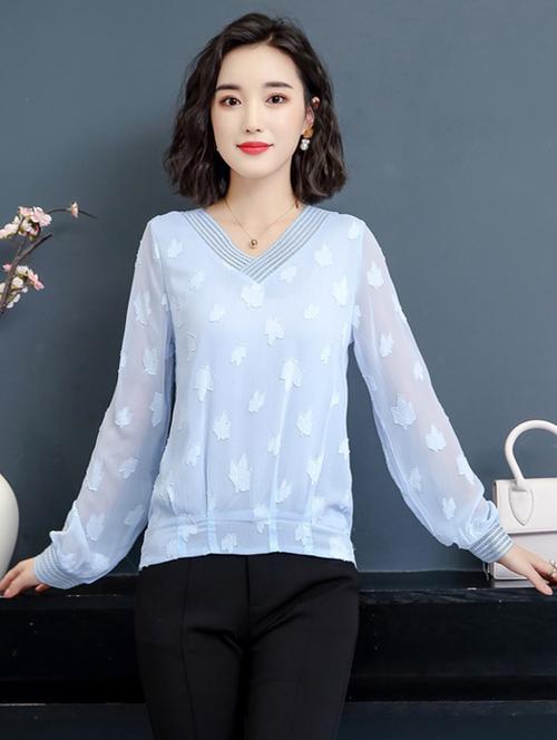 smocking detail dobby blouson top - 15951099 - Very Small Image - 1