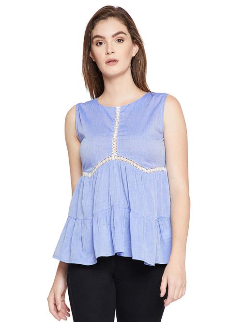 lace insert tiered top - 15951643 - Very Small Image - 1