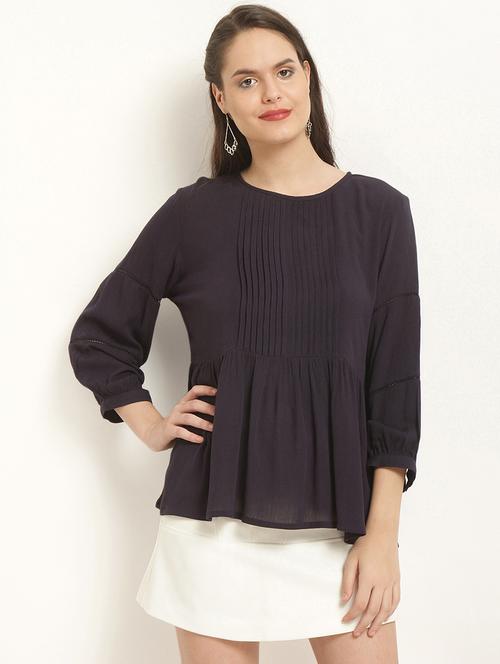lace insert pin tucked top - 15951664 - Very Small Image - 1