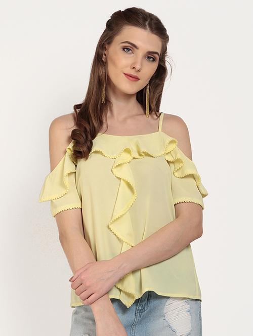 cami neck ruffled top - 15951694 - Very Small Image - 1