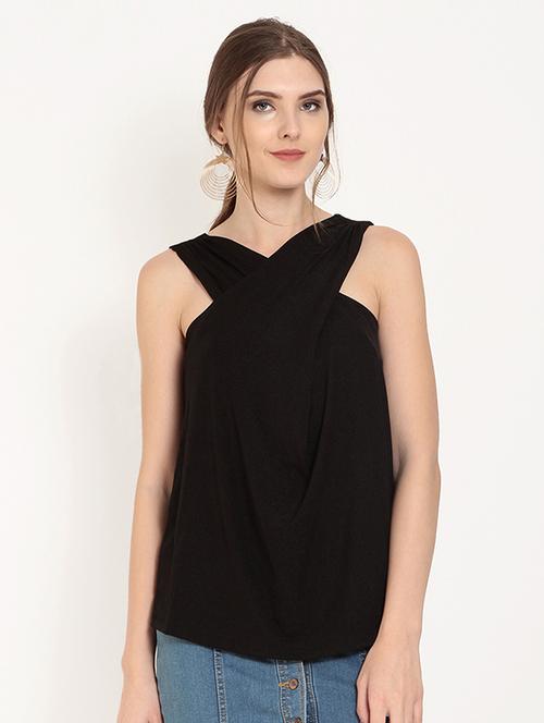 crossover neck sleeveless top - 15951706 - Very Small Image - 1