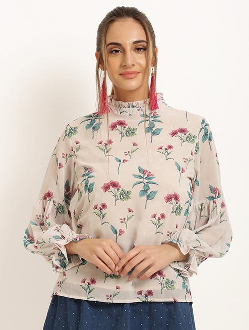 turtle neck floral top - 15951741 - Very Small Image - 1