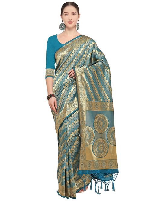 self design kanjivaram saree with blouse - 15951844 - Very Small Image - 1