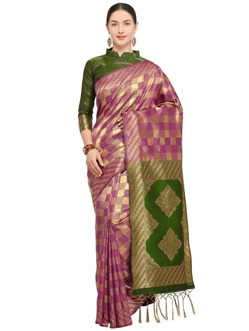 self design kanjivaram saree with blouse - 15951856 - Very Small Image - 1