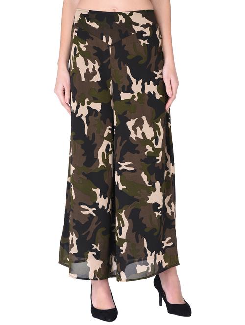 high rise camouflage palazzo - 15953082 - Very Small Image - 1