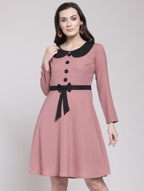 contrast detail a-line dress - 15953266 - Very Small Image - 1