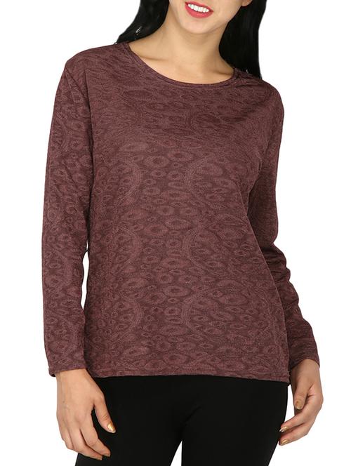 round neck self design top - 15953735 - Very Small Image - 1