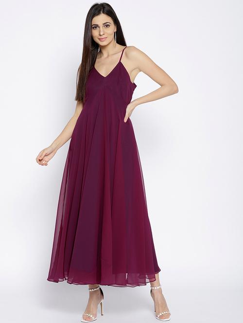 tie up detail flared maxi dress - 15953768 - Very Small Image - 1