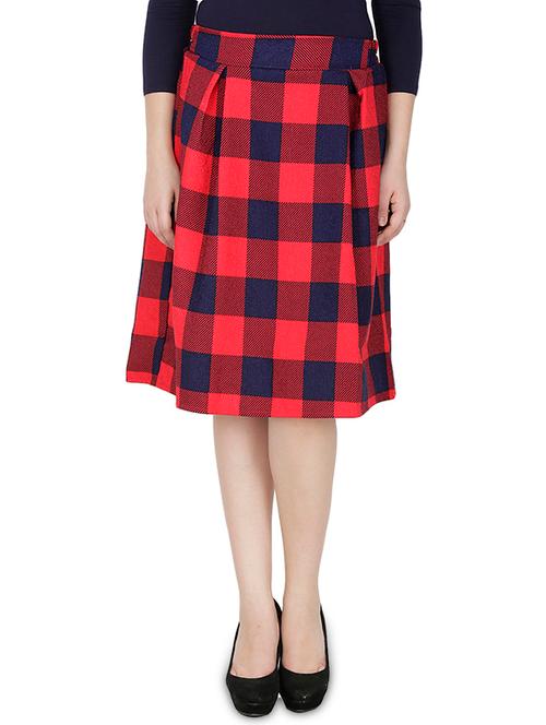 pleat detail checkered skirt - 15953878 - Very Small Image - 1