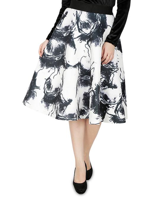 high rise floral flared skirt - 15953880 - Very Small Image - 1