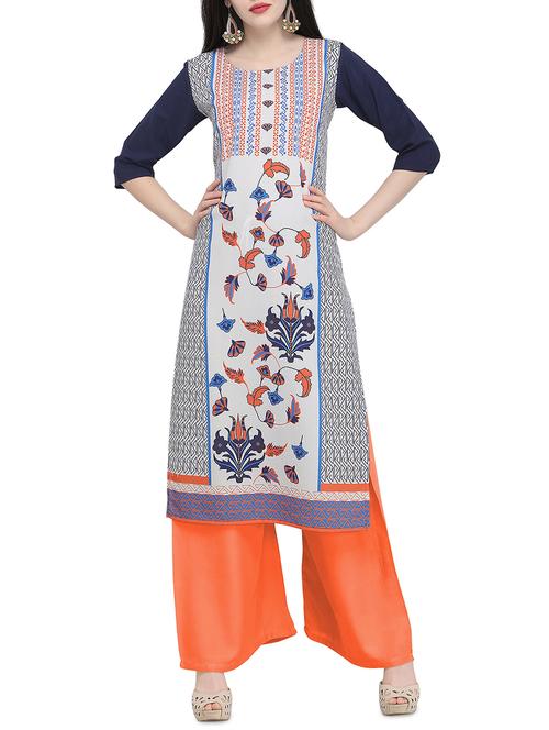 printed straight kurta - 15954083 - Very Small Image - 1