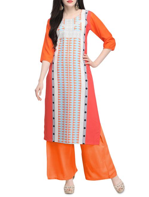 printed straight kurta - 15954089 - Very Small Image - 1