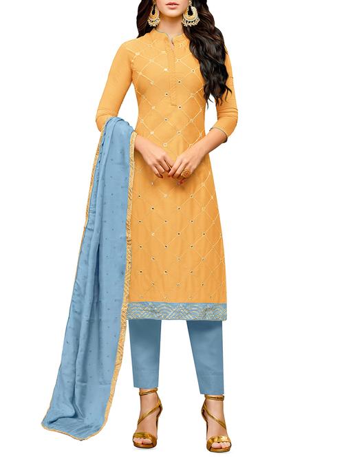 embroidered unstitched suit - 15954116 - Very Small Image - 1
