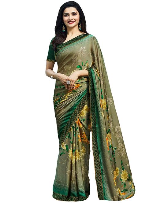 digital floral printed saree with blouse - 15954275 - Very Small Image - 1