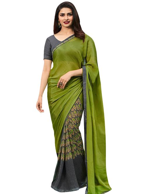 floral printed half & half saree with blouse - 15954288 - Very Small Image - 1