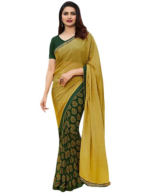 floral printed half & half saree with blouse - 15954292 - Very Small Image - 1